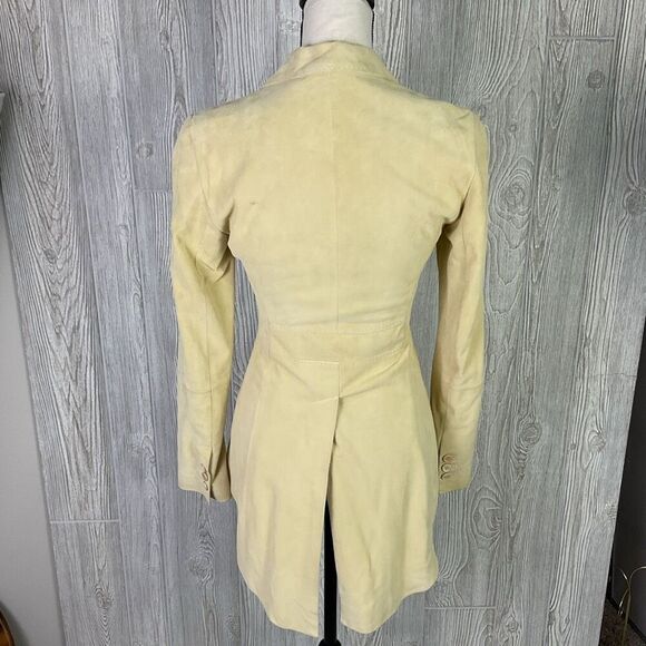 Brunello Cucinelli Vera Pelle Asymmetric Draped Leather Blazer Jacket Italian Si - Picture 4 of 14